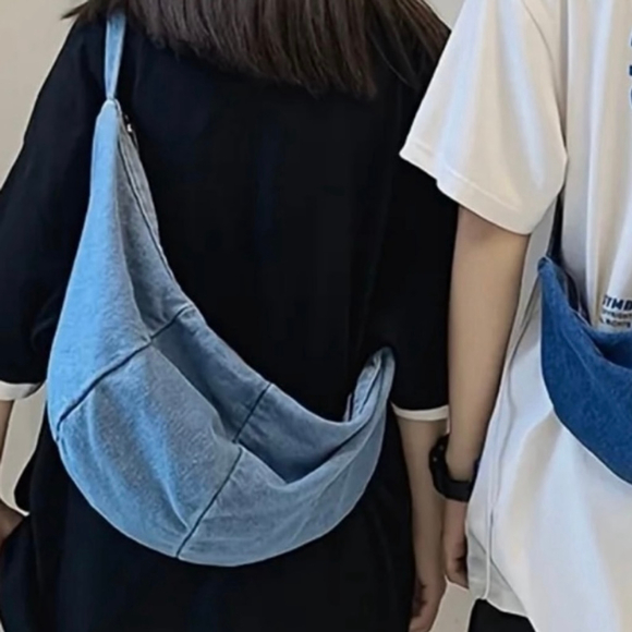 Unisex Denim Crossbody Sling Bag NWT - Picture 9 of 9